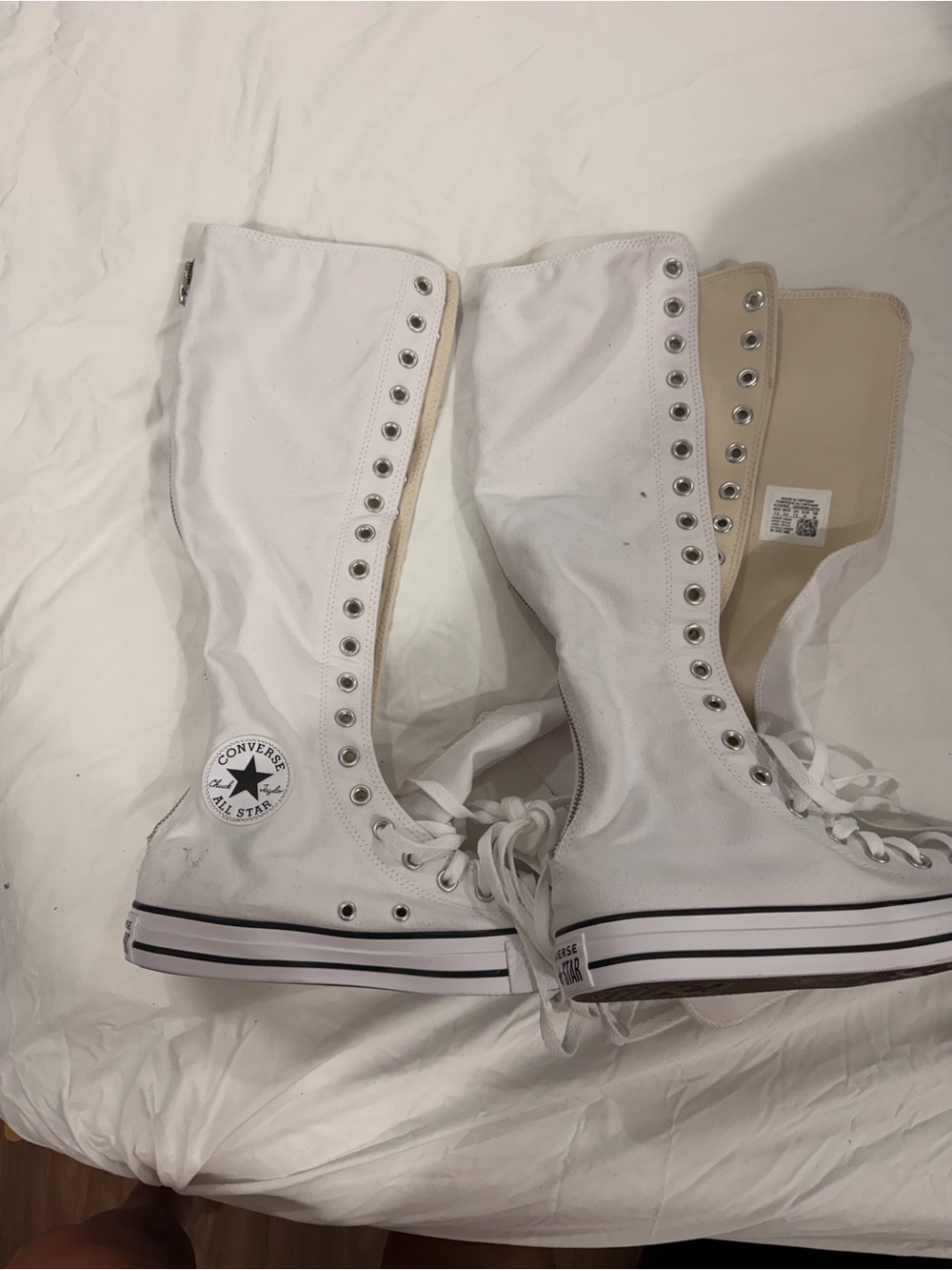 Converse White Knee-High Lace-Up Canvas Boots Women’s 9.5